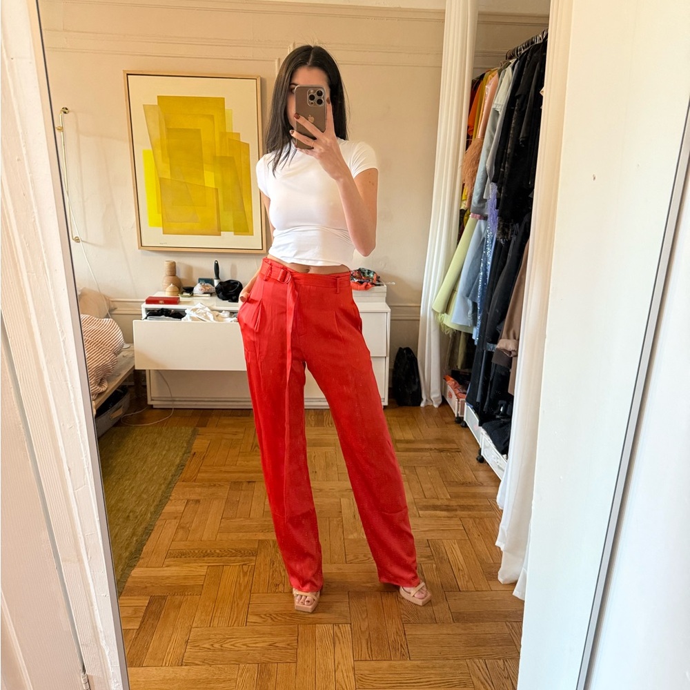 Lapointe high waisted silk pant with belt